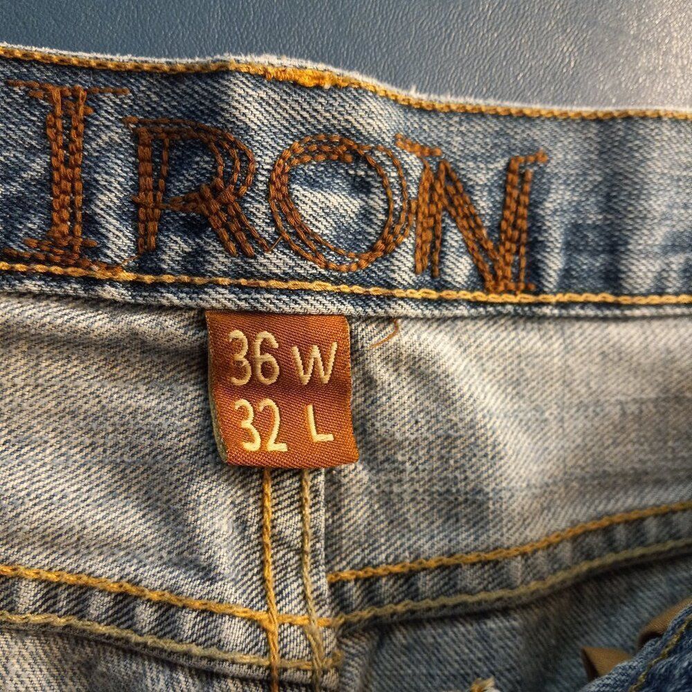 Vintage Iron Jeans 36 X 32 Cotton Well Loved Blue Jeans